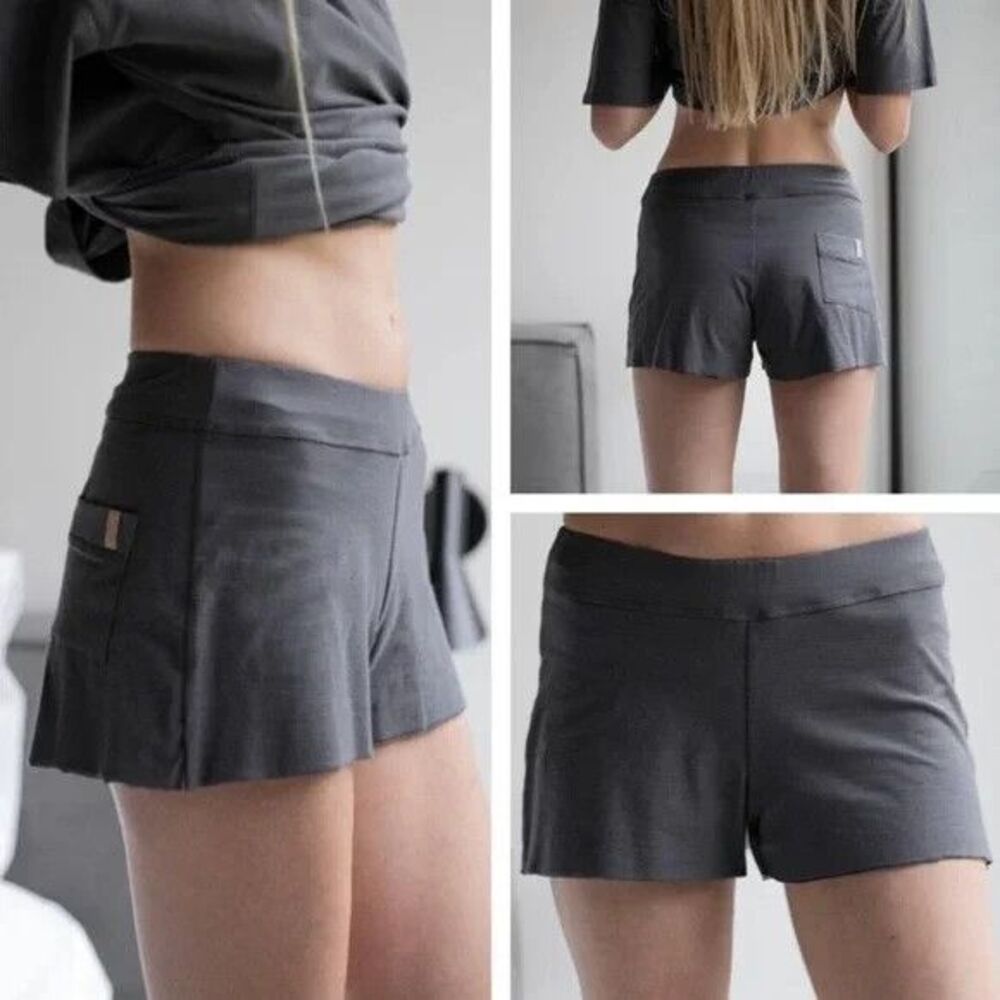 LUNYA Sleepwear Womens XS Gray Pull On COOL SHORTS Pajama Bottom Sleep